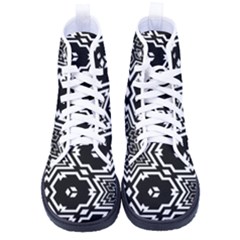 Black And White Pattern Background Structure Women s High-top Canvas Sneakers by Pakjumat