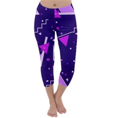 Memphis Pattern Geometric Abstract Capri Winter Leggings  by Pakjumat