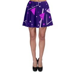 Purple Blue Geometric Pattern Skater Skirt by Pakjumat