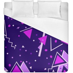 Purple Blue Geometric Pattern Duvet Cover (king Size) by Pakjumat