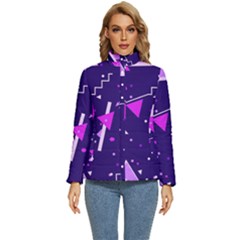 Memphis Pattern Geometric Abstract Women s Puffer Bubble Jacket Coat by Pakjumat