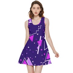 Memphis Pattern Geometric Abstract Inside Out Reversible Sleeveless Dress by Pakjumat