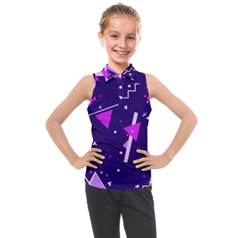 Memphis Pattern Geometric Abstract Kids  Sleeveless Polo T-shirt by Pakjumat