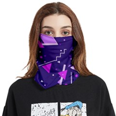 Memphis Pattern Geometric Abstract Face Covering Bandana (two Sides) by Pakjumat