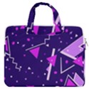 Purple Blue Geometric Pattern MacBook Pro 16  Double Pocket Laptop Bag  View1