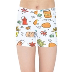 Cute Sketch Set Child Fun Funny Kids  Sports Shorts by Pakjumat