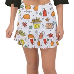 Cute Sketch Set Child Fun Funny Fishtail Mini Chiffon Skirt