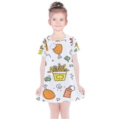 Cute Sketch Set Child Fun Funny Kids  Simple Cotton Dress by Pakjumat