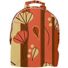 Amber Yellow Stripes Leaves Floral Mini Full Print Backpack by Pakjumat