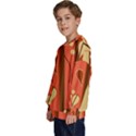 Amber Yellow Stripes Leaves Floral Kids  Crewneck Sweatshirt View2