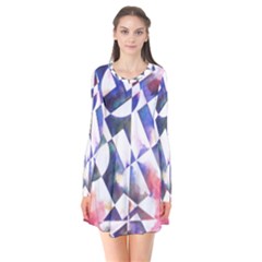 Abstract Art Work 1 Long Sleeve V-neck Flare Dress by mbs123