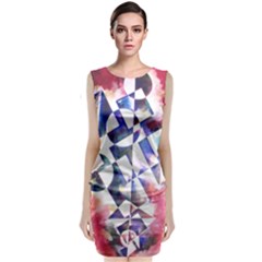 Abstract Art Work 1 Sleeveless Velvet Midi Dress