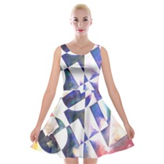 Abstract Art Work 1 Velvet Skater Dress