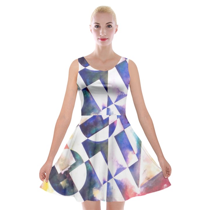 Abstract Art Work 1 Velvet Skater Dress