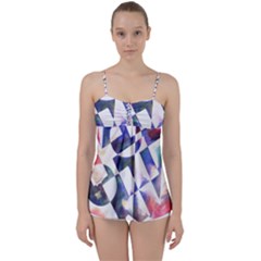 Abstract Art Work 1 Babydoll Tankini Top