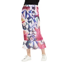 Abstract Art Work 1 Maxi Fishtail Chiffon Skirt by mbs123