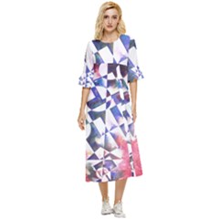 Abstract Art Work 1 Double Cuff Midi Dress by mbs123