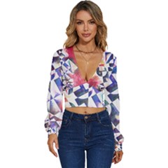 Abstract Art Work 1 Long Sleeve Deep-v Velour Top