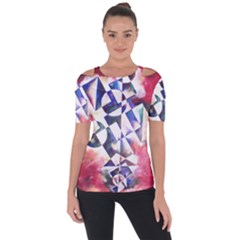 Abstract Art Work 1 Shoulder Cut Out Short Sleeve Top by mbs123