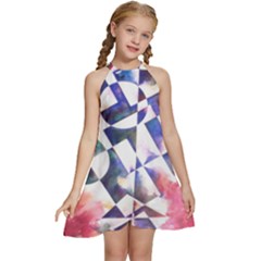 Abstract Art Work 1 Kids  Halter Collar Waist Tie Chiffon Dress by mbs123