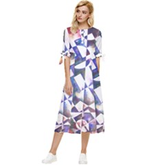 Abstract Art Work 1 Bow Sleeve Chiffon Midi Dress by mbs123