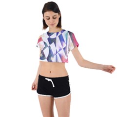 Abstract Art Work 1 Tie Back Short Sleeve Crop T-shirt by mbs123