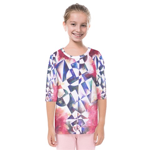 Abstract Art Work 1 Kids  Quarter Sleeve Raglan T-shirt by mbs123