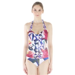 Abstract Art Work 1 Halter Swimsuit by mbs123