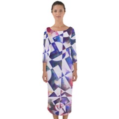 Abstract Art Work 1 Quarter Sleeve Midi Bodycon Dress by mbs123