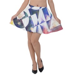 Abstract Art Work 1 Velvet Skater Skirt