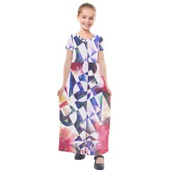 Abstract Art Work 1 Kids  Short Sleeve Maxi Dress by mbs123