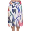 Abstract Art Work 1 Velvet Flared Midi Skirt View1