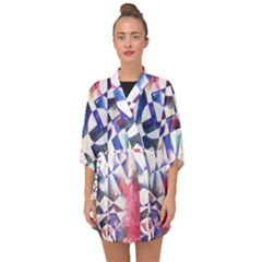 Abstract Art Work 1 Half Sleeve Chiffon Kimono