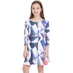 Abstract Art Work 1 Kids  Quarter Sleeve Skater Dress