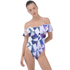 Abstract Art Work 1 Frill Detail One Piece Swimsuit by mbs123