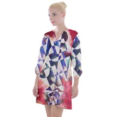 Abstract Art Work 1 Open Neck Shift Dress by mbs123