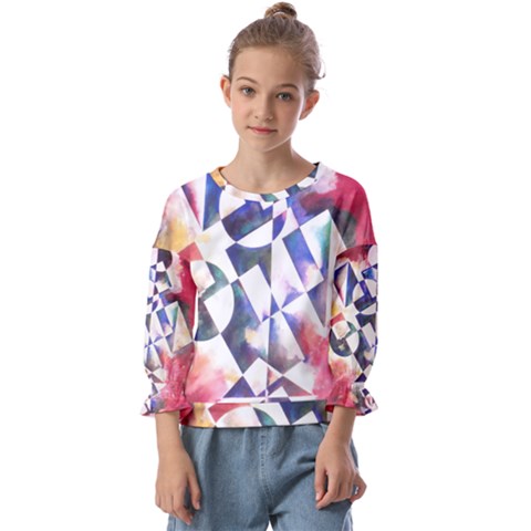 Abstract Art Work 1 Kids  Cuff Sleeve Top by mbs123