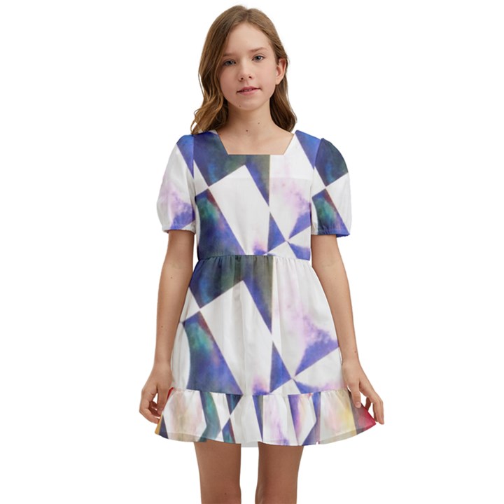 Abstract Art Work 1 Kids  Short Sleeve Dolly Dress