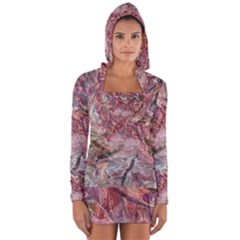 Blended Rivers Long Sleeve Hooded T-shirt by kaleidomarblingart