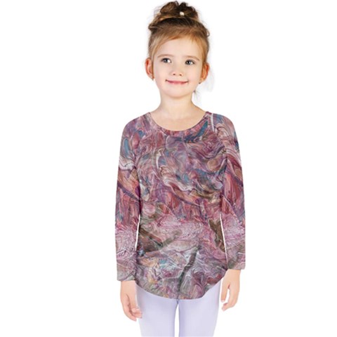 Blended Rivers Kids  Long Sleeve T-shirt by kaleidomarblingart