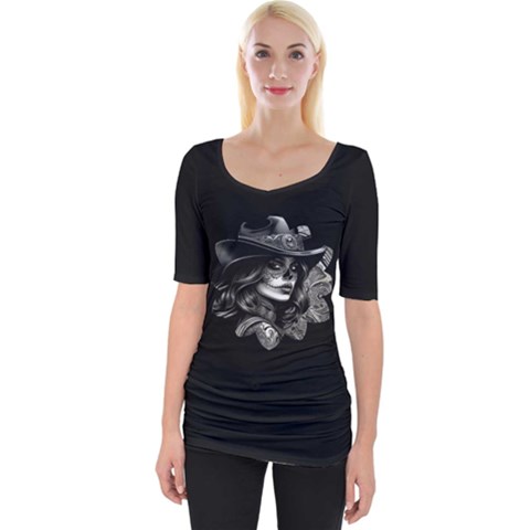 Dare Me Wide Neckline T-shirt by Lacatrinascanvas