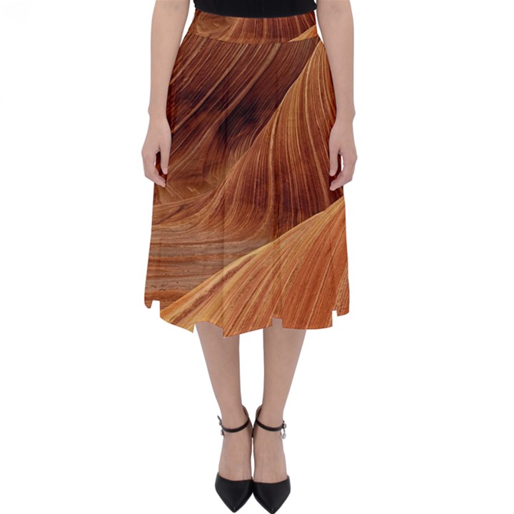 Sandstone The Wave Rock Nature Red Sand Classic Midi Skirt