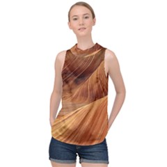 Sandstone The Wave Rock Nature Red Sand High Neck Satin Top