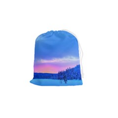 Winter Landscape Snow Forest Trees Drawstring Pouch (small) by Amaryn4rt