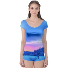 Winter Landscape Snow Forest Trees Boyleg Leotard  by Amaryn4rt