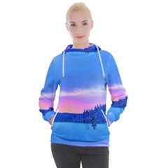 Winter Landscape Snow Forest Trees Women s Hooded Pullover