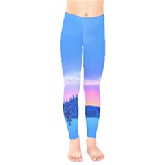 Winter Landscape Snow Forest Trees Kids  Leggings