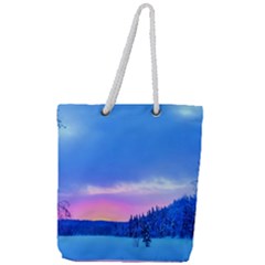 Winter Landscape Snow Forest Trees Full Print Rope Handle Tote (large)