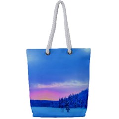 Winter Landscape Snow Forest Trees Full Print Rope Handle Tote (small)