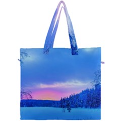 Winter Landscape Snow Forest Trees Canvas Travel Bag